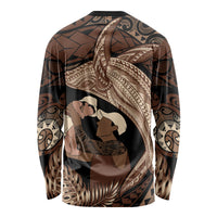 Father's Day Polynesian Pattern Long Sleeve Shirt Tropical Humpback Whale