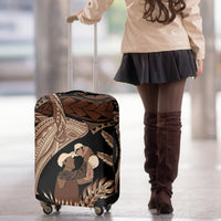 Father's Day Polynesian Pattern Luggage Cover Tropical Humpback Whale