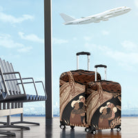 Father's Day Polynesian Pattern Luggage Cover Tropical Humpback Whale