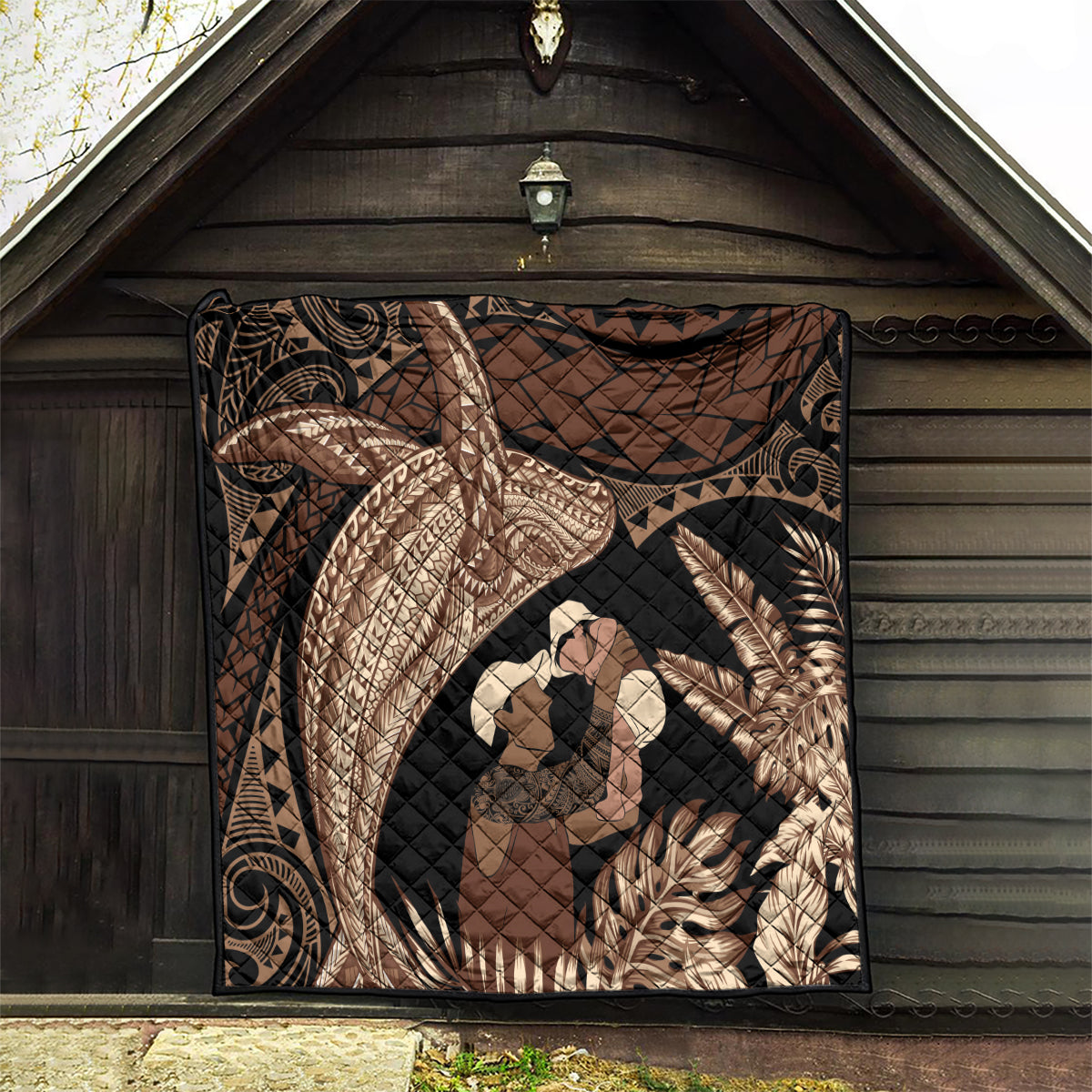 Father's Day Polynesian Pattern Quilt Tropical Humpback Whale LT7 - Polynesian Pride