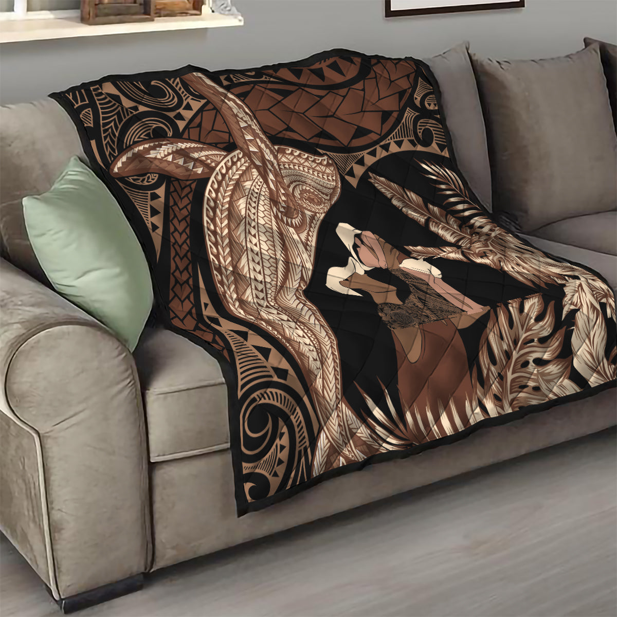 Father's Day Polynesian Pattern Quilt Tropical Humpback Whale LT7 - Polynesian Pride