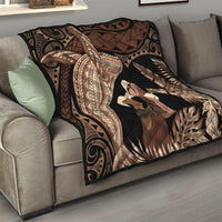 Father's Day Polynesian Pattern Quilt Tropical Humpback Whale LT7 - Polynesian Pride