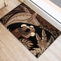Father's Day Polynesian Pattern Rubber Doormat Tropical Humpback Whale LT7 - Polynesian Pride