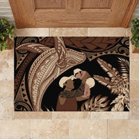 Father's Day Polynesian Pattern Rubber Doormat Tropical Humpback Whale LT7 - Polynesian Pride