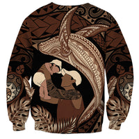 Father's Day Polynesian Pattern Sweatshirt Tropical Humpback Whale LT7 - Polynesian Pride