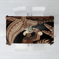 Father's Day Polynesian Pattern Tablecloth Tropical Humpback Whale LT7 Brown - Polynesian Pride