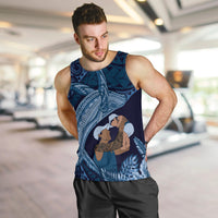 Father's Day Polynesian Pattern Men Tank Top Tropical Humpback Whale - Navy LT7 Navy Blue - Polynesian Pride