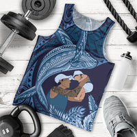 Father's Day Polynesian Pattern Men Tank Top Tropical Humpback Whale - Navy LT7 - Polynesian Pride