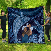 Father's Day Polynesian Pattern Quilt Tropical Humpback Whale - Navy LT7 - Polynesian Pride
