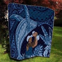 Father's Day Polynesian Pattern Quilt Tropical Humpback Whale - Navy LT7 - Polynesian Pride