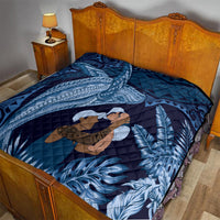 Father's Day Polynesian Pattern Quilt Tropical Humpback Whale - Navy LT7 - Polynesian Pride