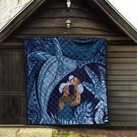 Father's Day Polynesian Pattern Quilt Tropical Humpback Whale - Navy LT7 - Polynesian Pride