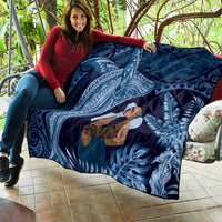 Father's Day Polynesian Pattern Quilt Tropical Humpback Whale - Navy LT7 - Polynesian Pride