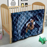 Father's Day Polynesian Pattern Quilt Tropical Humpback Whale - Navy LT7 - Polynesian Pride