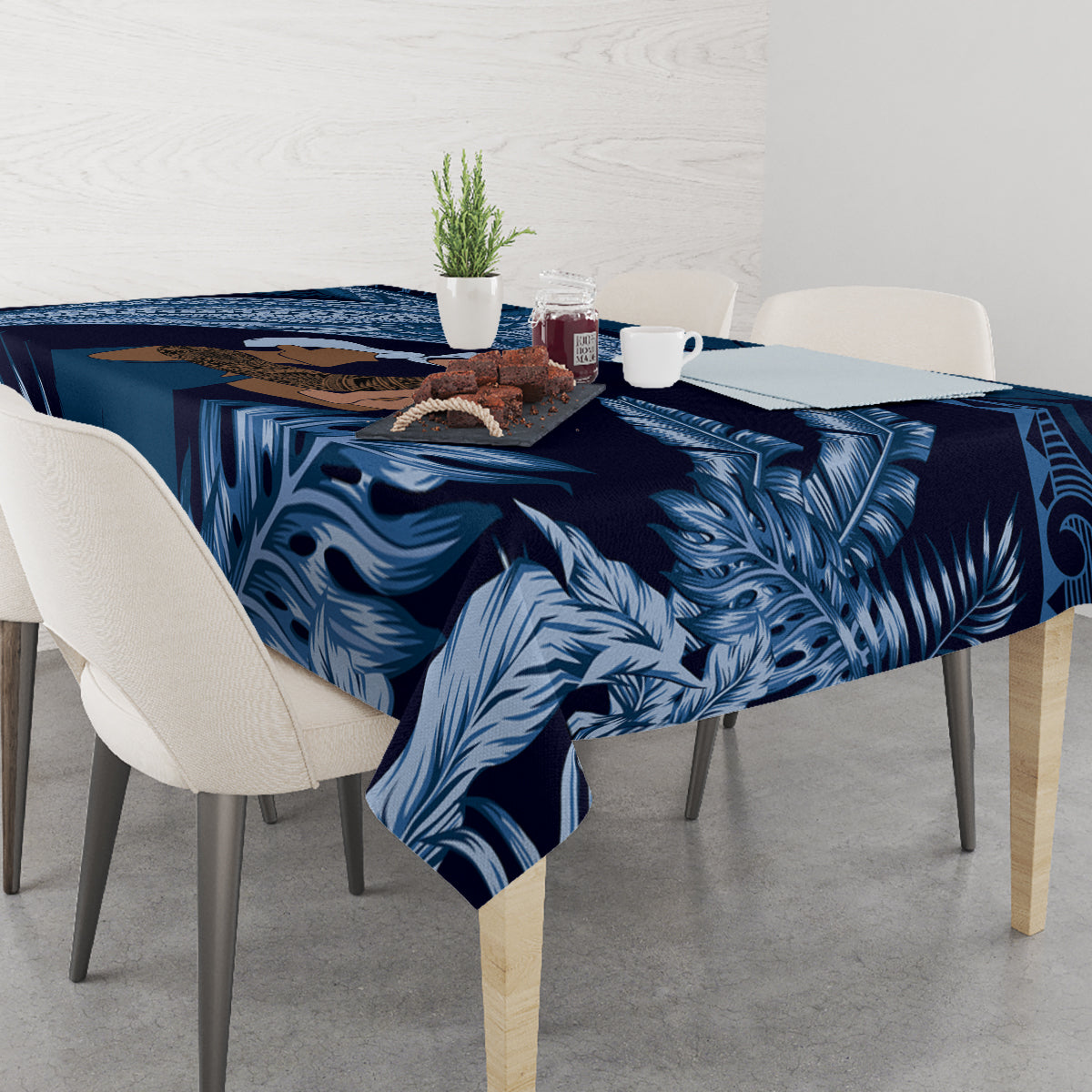 Father's Day Polynesian Pattern Tablecloth Tropical Humpback Whale - Navy LT7 - Polynesian Pride