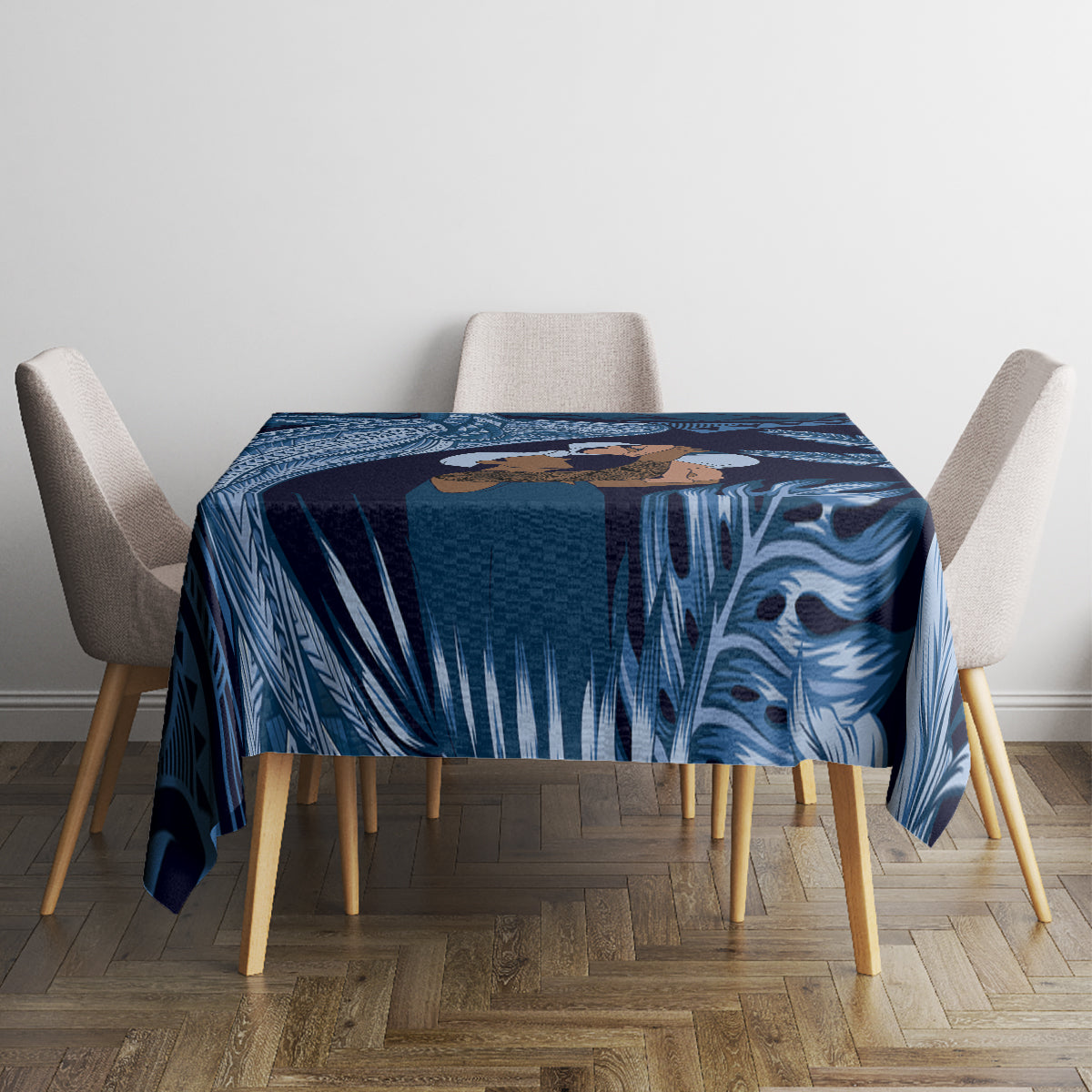 Father's Day Polynesian Pattern Tablecloth Tropical Humpback Whale - Navy LT7 - Polynesian Pride
