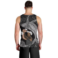 Father's Day Polynesian Pattern Men Tank Top Tropical Humpback Whale - Black LT7 - Polynesian Pride