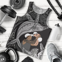 Father's Day Polynesian Pattern Men Tank Top Tropical Humpback Whale - Black LT7 - Polynesian Pride