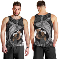 Father's Day Polynesian Pattern Men Tank Top Tropical Humpback Whale - Black LT7 - Polynesian Pride
