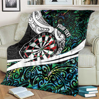 Personalized NZ Darts Blanket Paua Shell Maori Koru Whakairo - Polynesian Pride