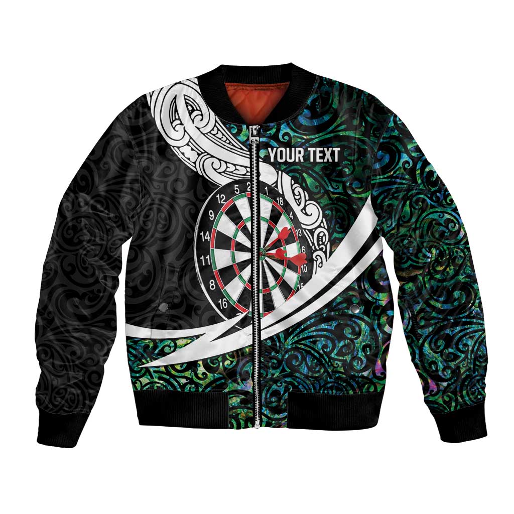 Personalized NZ Darts Bomber Jacket Paua Shell Maori Koru Whakairo LT7 Unisex Colorful - Polynesian Pride