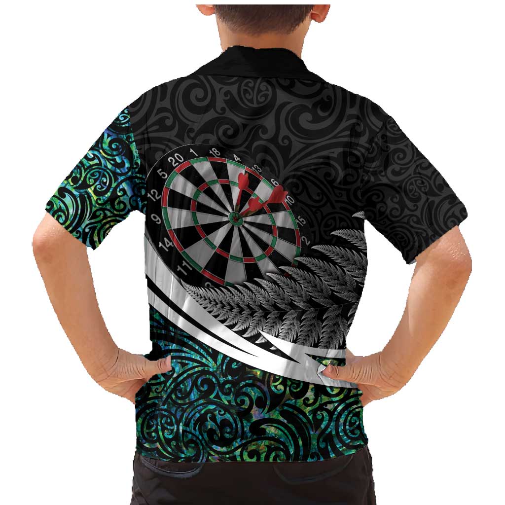 Personalized NZ Darts Family Matching Mermaid Dress and Hawaiian Shirt Paua Shell Maori Koru Whakairo LT7 - Polynesian Pride