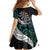 Personalized NZ Darts Family Matching Off The Shoulder Long Sleeve Dress and Hawaiian Shirt Paua Shell Maori Koru Whakairo - Polynesian Pride