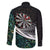 Personalized NZ Darts Family Matching Off The Shoulder Long Sleeve Dress and Hawaiian Shirt Paua Shell Maori Koru Whakairo - Polynesian Pride