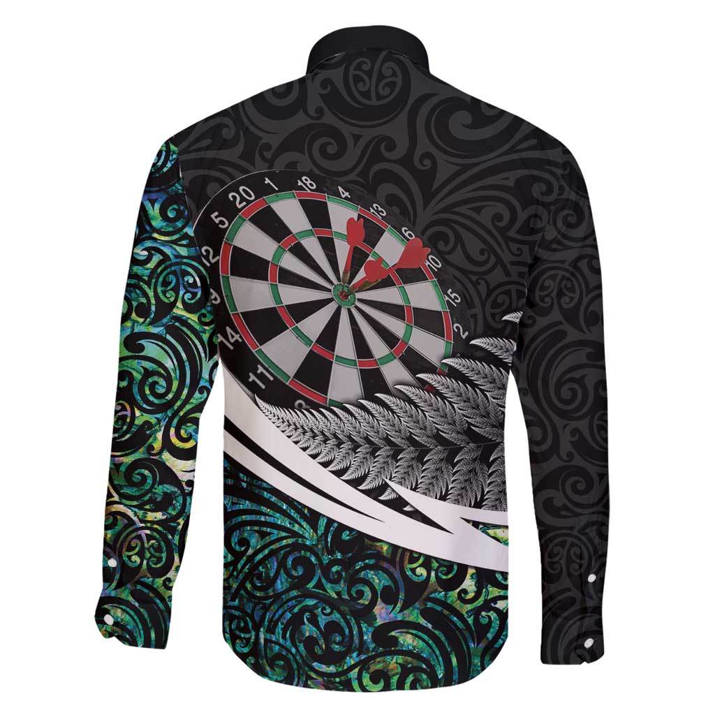Personalized NZ Darts Family Matching Off Shoulder Short Dress and Hawaiian Shirt Paua Shell Maori Koru Whakairo LT7 - Polynesian Pride