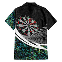 Personalized NZ Darts Family Matching Summer Maxi Dress and Hawaiian Shirt Paua Shell Maori Koru Whakairo LT7 - Polynesian Pride
