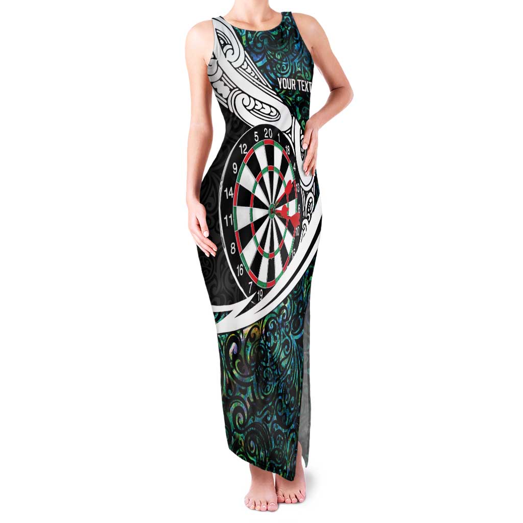 Personalized NZ Darts Family Matching Tank Maxi Dress and Hawaiian Shirt Paua Shell Maori Koru Whakairo LT7 Mom's Dress Colorful - Polynesian Pride