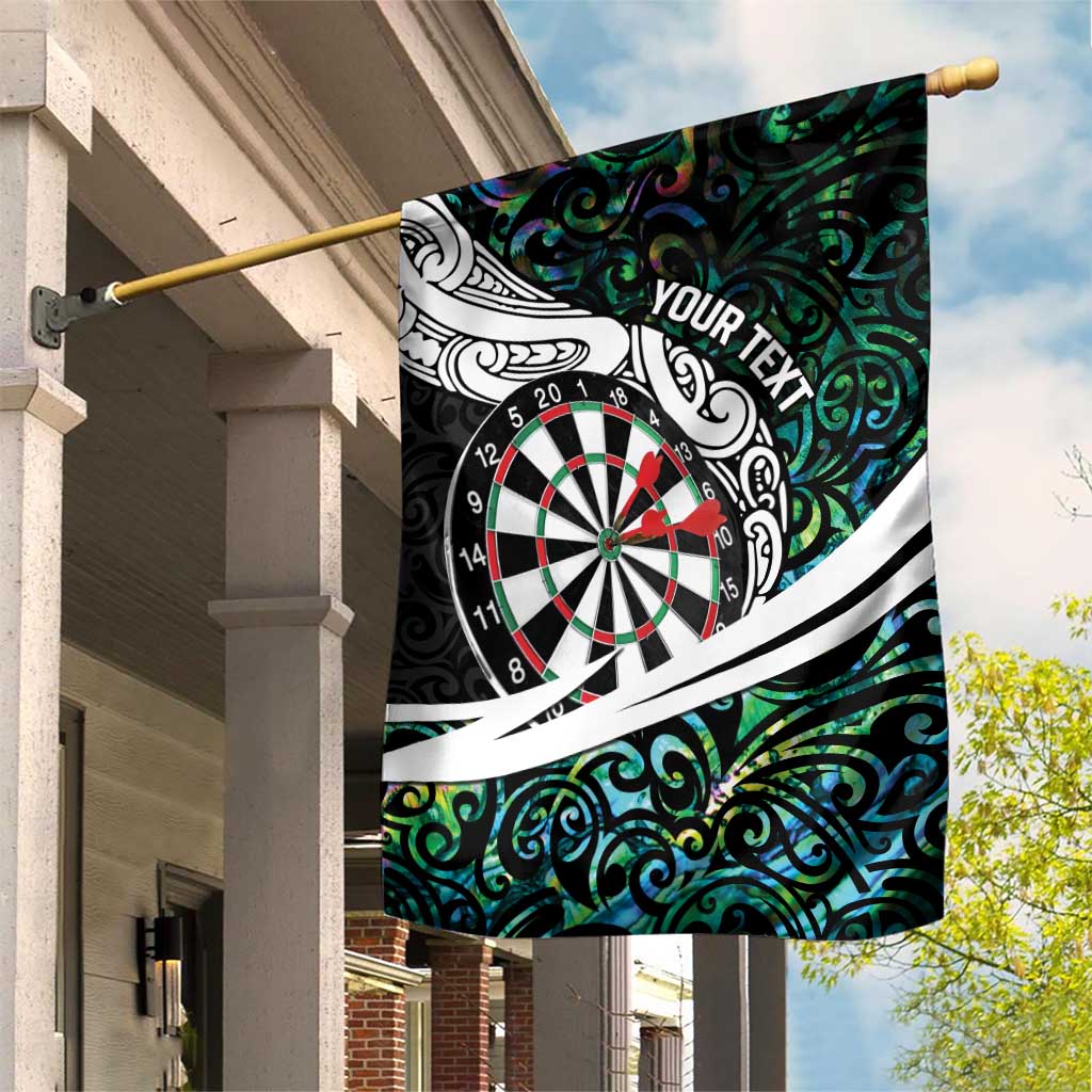 Personalized NZ Darts Garden Flag Paua Shell Maori Koru Whakairo - Polynesian Pride