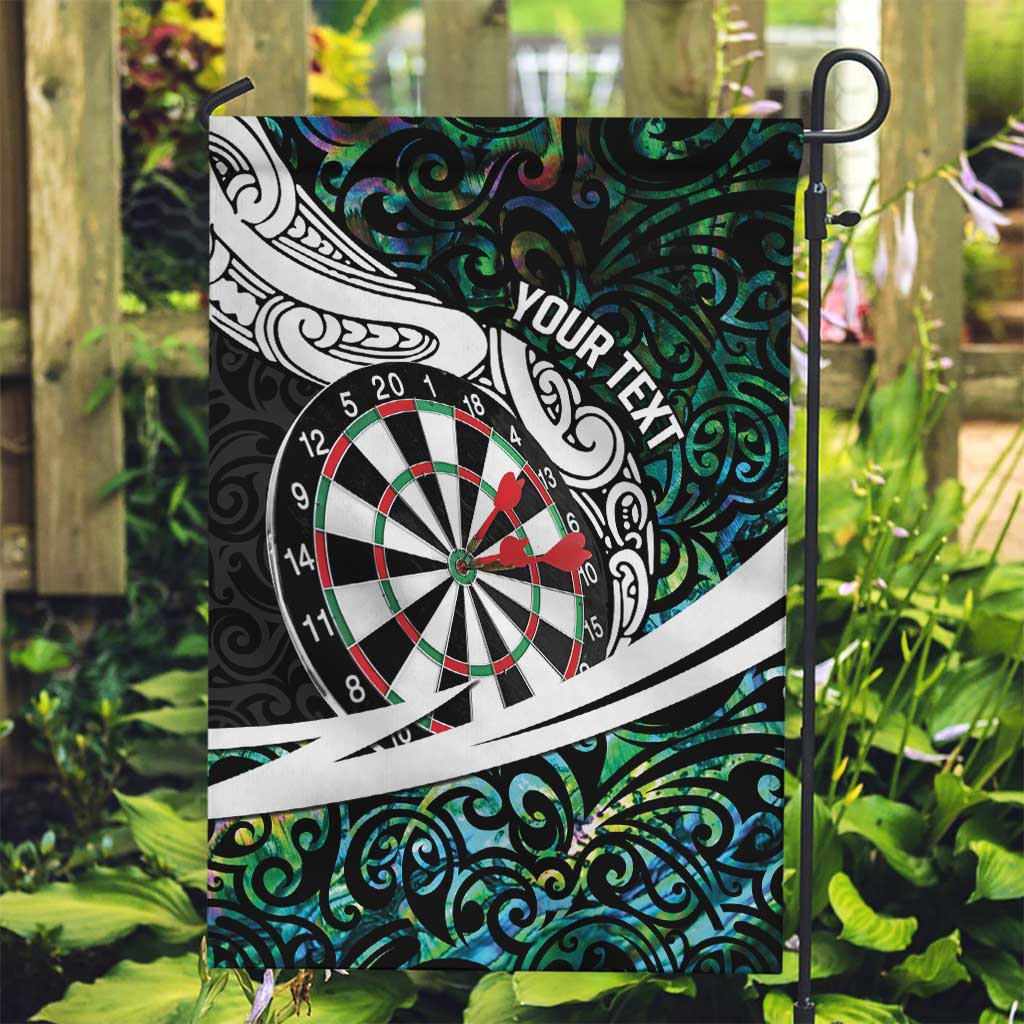 Personalized NZ Darts Garden Flag Paua Shell Maori Koru Whakairo - Polynesian Pride