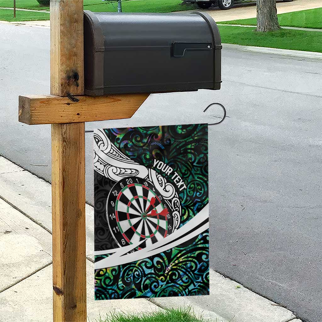 Personalized NZ Darts Garden Flag Paua Shell Maori Koru Whakairo - Polynesian Pride