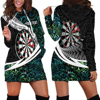 Personalized NZ Darts Hoodie Dress Paua Shell Maori Koru Whakairo - Polynesian Pride