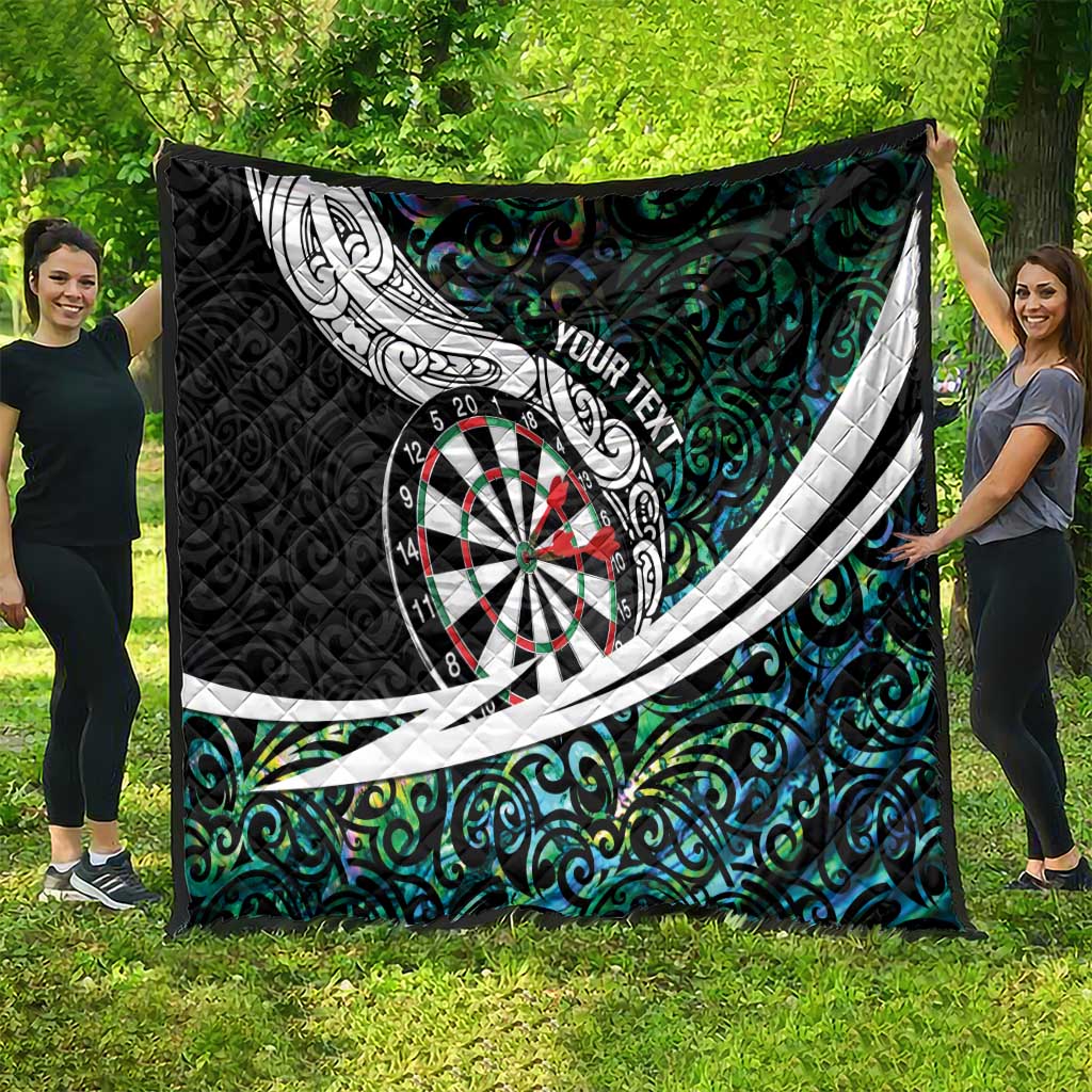 Personalized NZ Darts Quilt Paua Shell Maori Koru Whakairo LT7 - Polynesian Pride