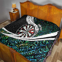 Personalized NZ Darts Quilt Paua Shell Maori Koru Whakairo LT7 - Polynesian Pride