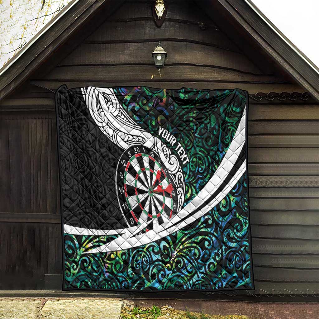 Personalized NZ Darts Quilt Paua Shell Maori Koru Whakairo LT7 - Polynesian Pride
