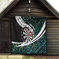 Personalized NZ Darts Quilt Paua Shell Maori Koru Whakairo LT7 - Polynesian Pride