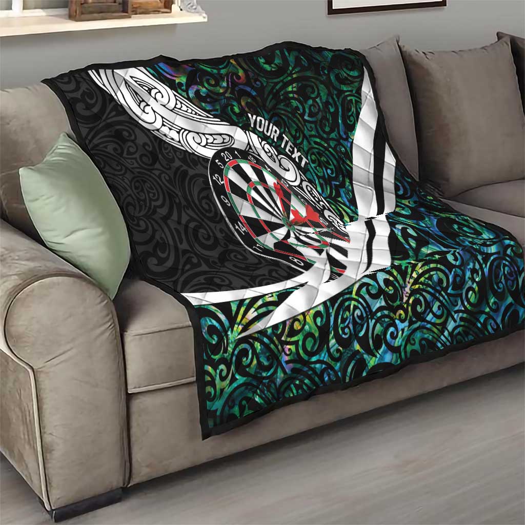 Personalized NZ Darts Quilt Paua Shell Maori Koru Whakairo LT7 - Polynesian Pride