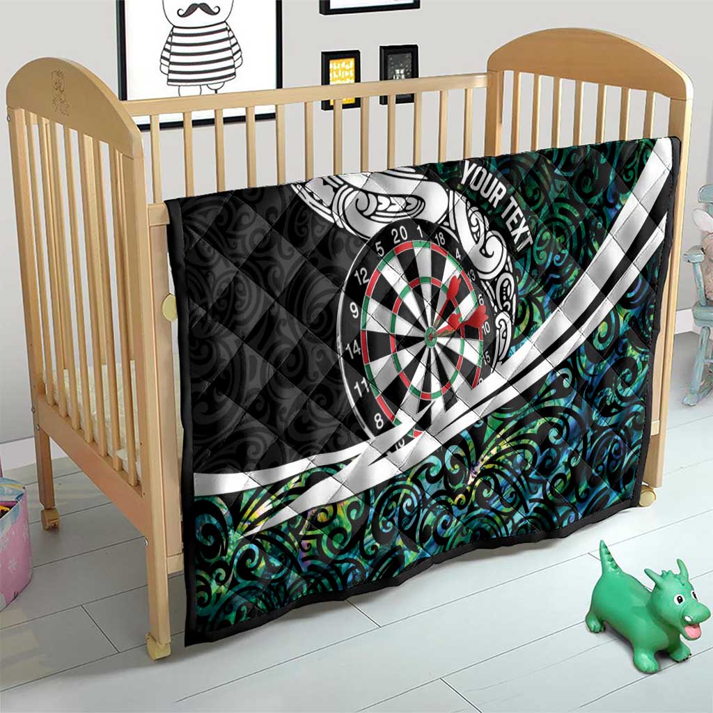Personalized NZ Darts Quilt Paua Shell Maori Koru Whakairo LT7 - Polynesian Pride
