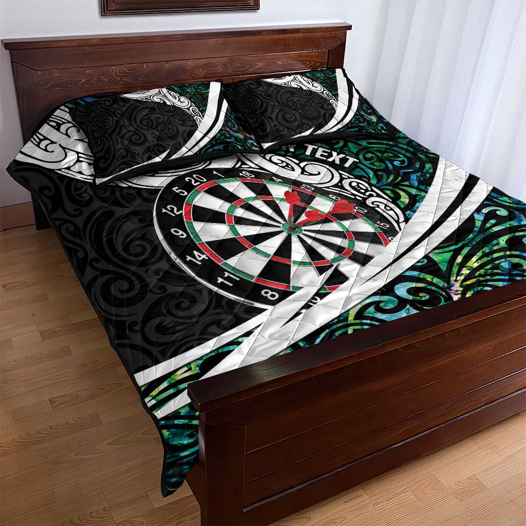 Personalized NZ Darts Quilt Bed Set Paua Shell Maori Koru Whakairo - Polynesian Pride