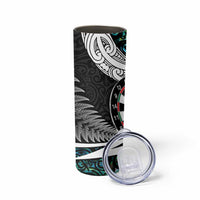 Personalized NZ Darts Skinny Tumbler Paua Shell Maori Koru Whakairo LT7 - Polynesian Pride