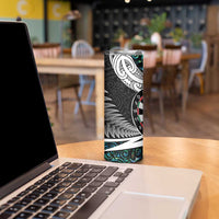 Personalized NZ Darts Skinny Tumbler Paua Shell Maori Koru Whakairo LT7 - Polynesian Pride