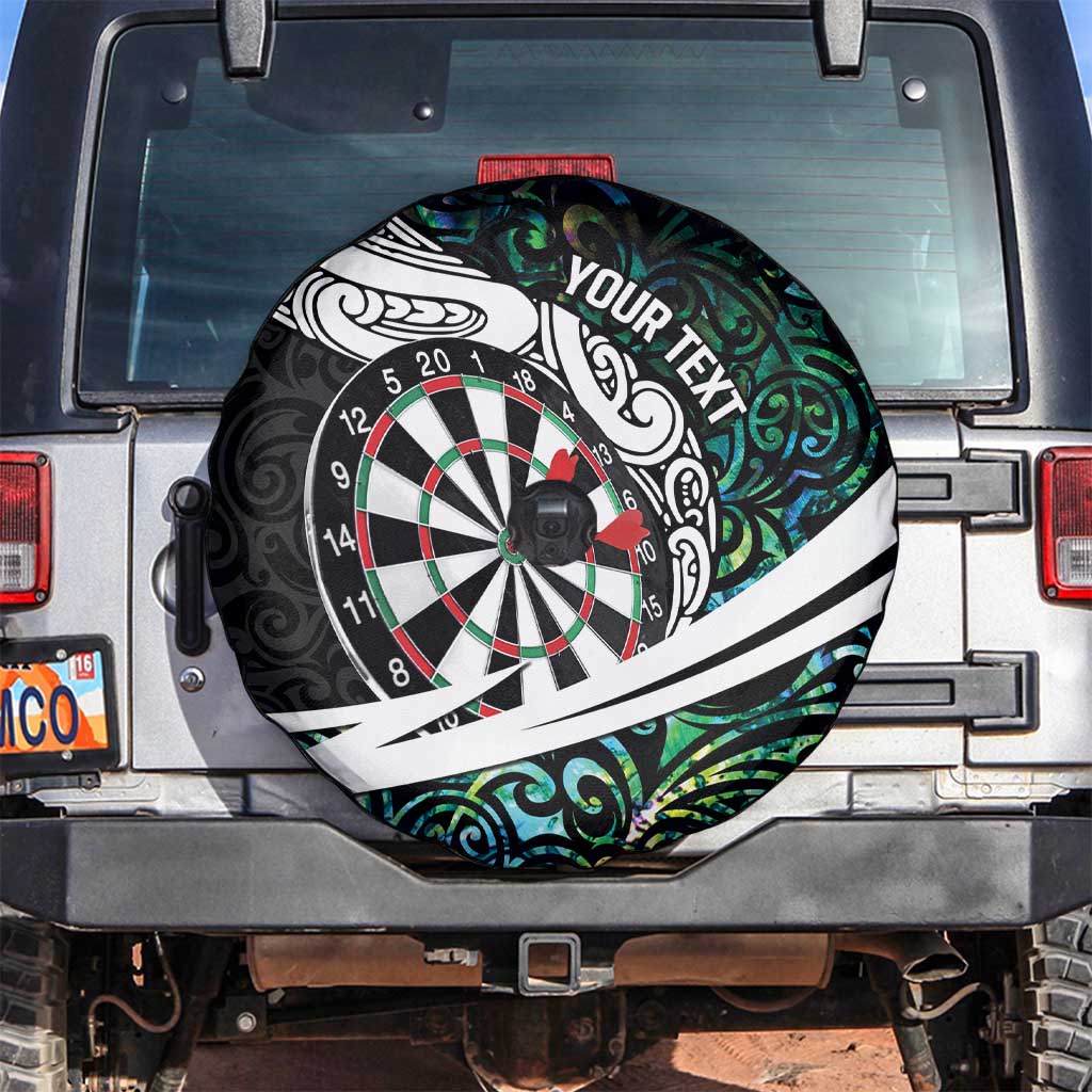 Personalized NZ Darts Spare Tire Cover Paua Shell Maori Koru Whakairo - Polynesian Pride