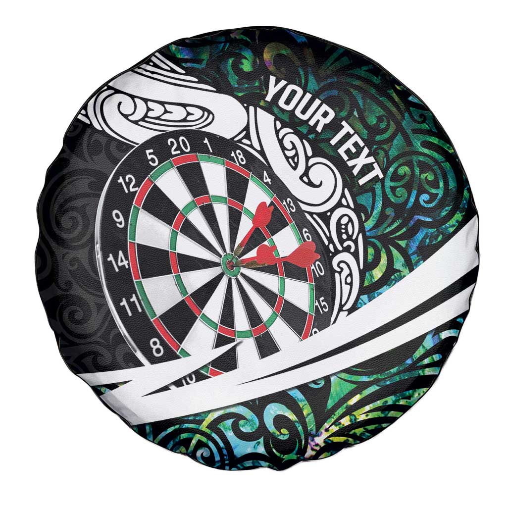 Personalized NZ Darts Spare Tire Cover Paua Shell Maori Koru Whakairo - Polynesian Pride
