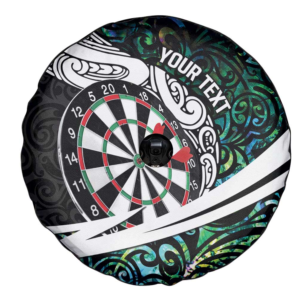 Personalized NZ Darts Spare Tire Cover Paua Shell Maori Koru Whakairo - Polynesian Pride