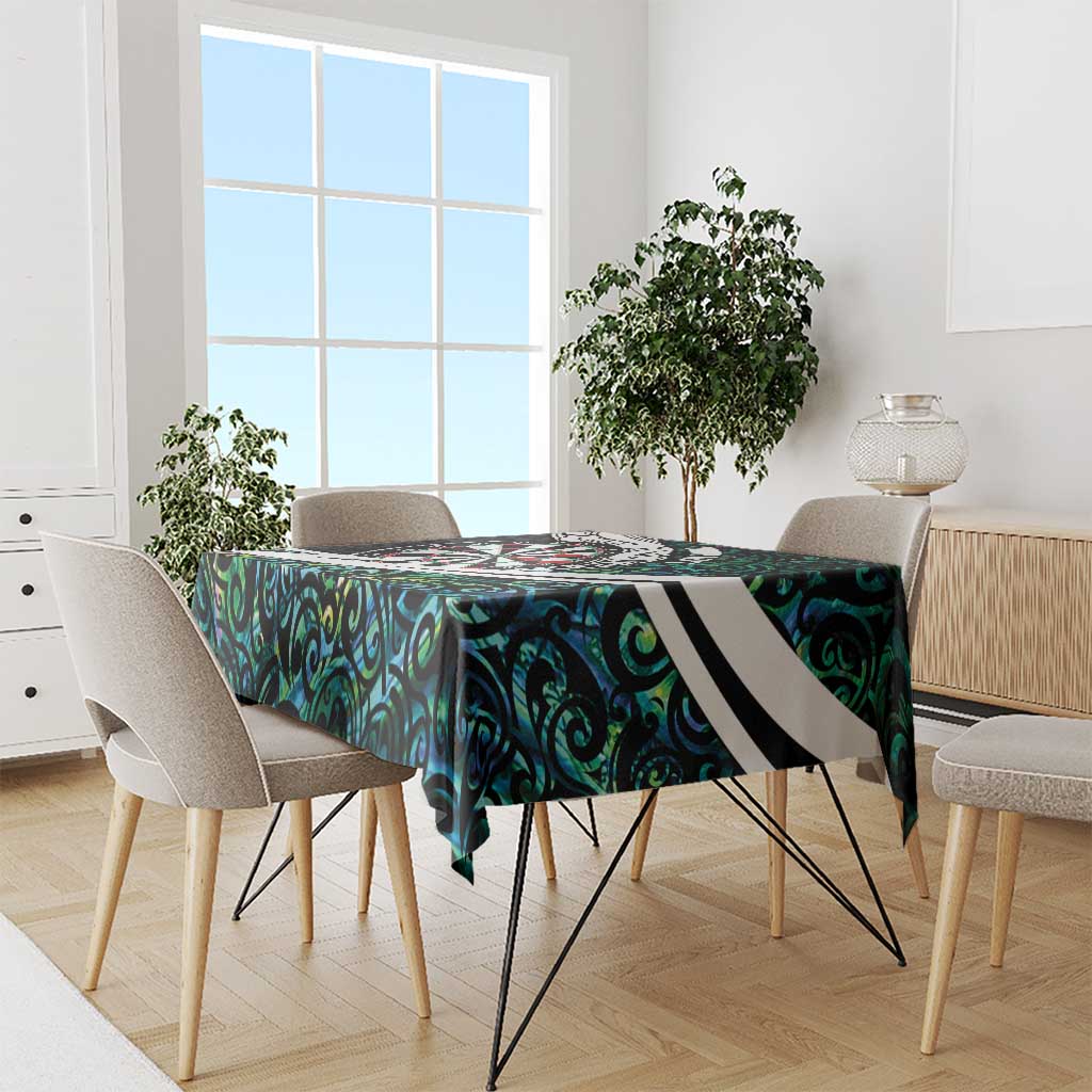 Personalized NZ Darts Tablecloth Paua Shell Maori Koru Whakairo LT7 - Polynesian Pride