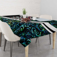 Personalized NZ Darts Tablecloth Paua Shell Maori Koru Whakairo LT7 - Polynesian Pride