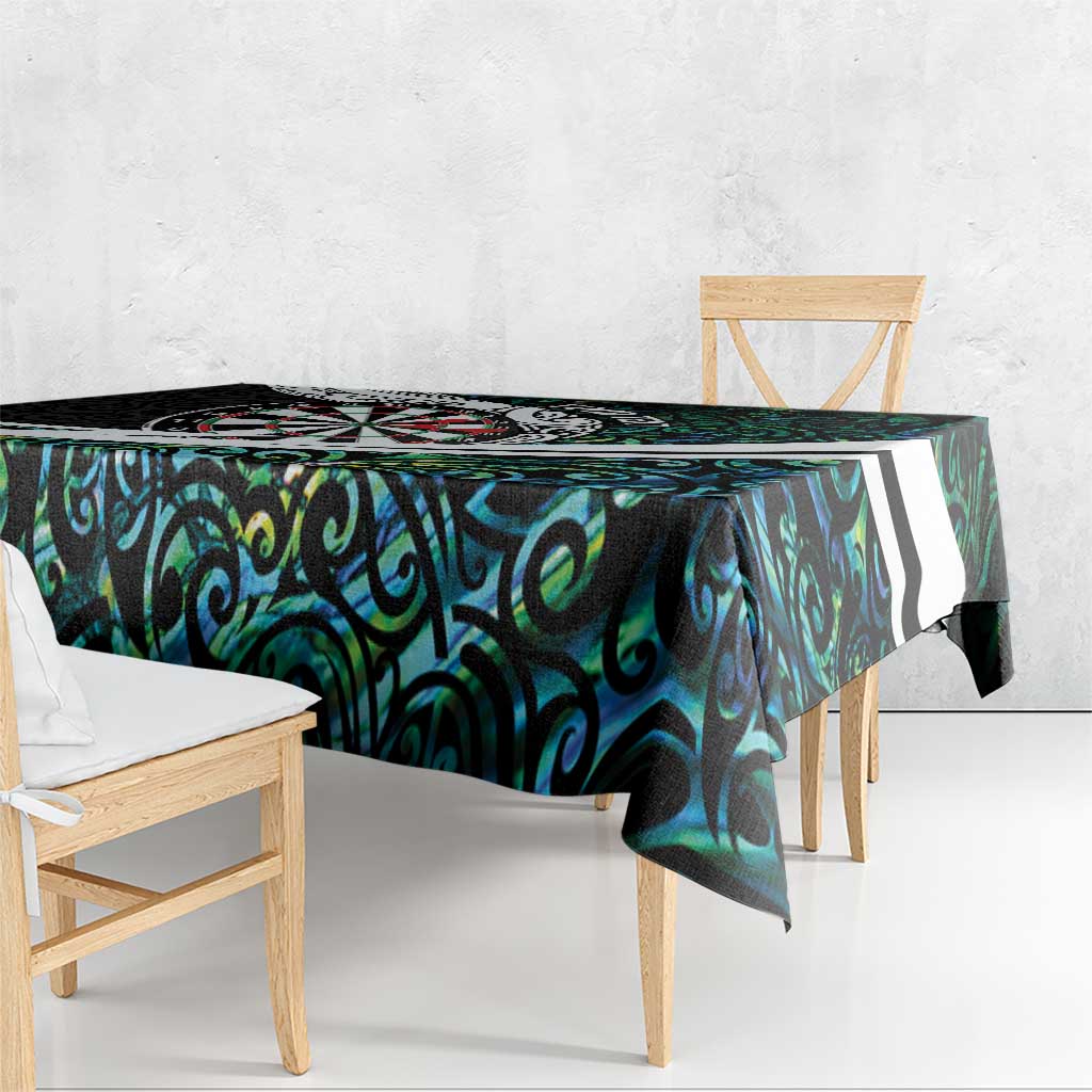 Personalized NZ Darts Tablecloth Paua Shell Maori Koru Whakairo LT7 - Polynesian Pride